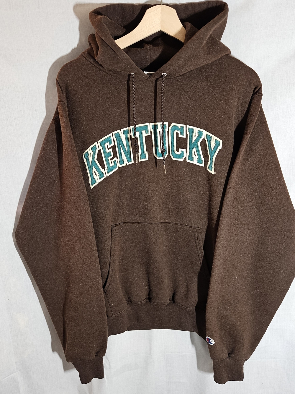 Champion Kentucky Embroidered Logo Brown Hoodie Sweatshirt sz S